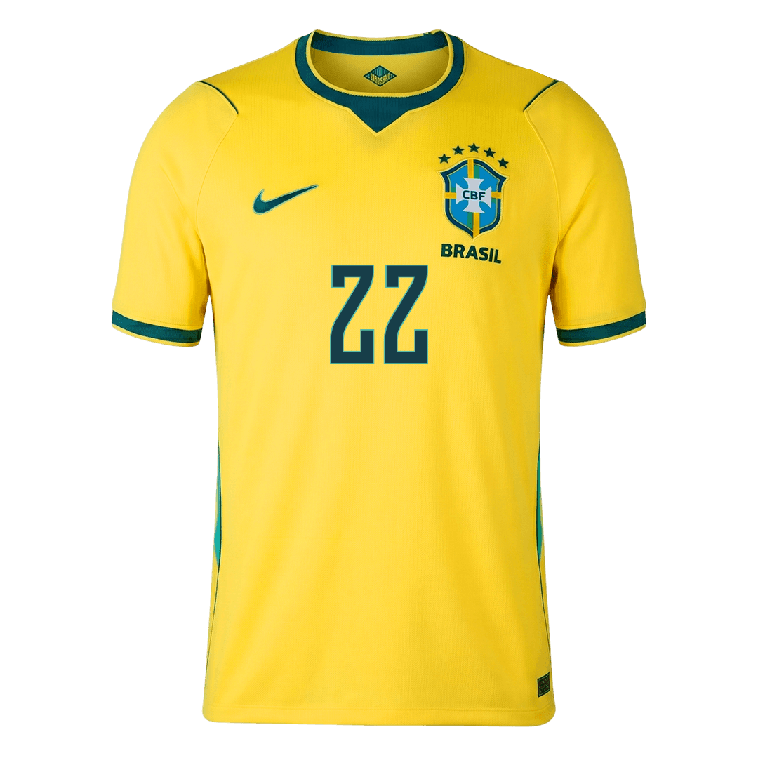 JOÃO PEDRO #22 Brazil Mens Home Soccer Jersey World Cup 2026 Yellow [PREMIUM]