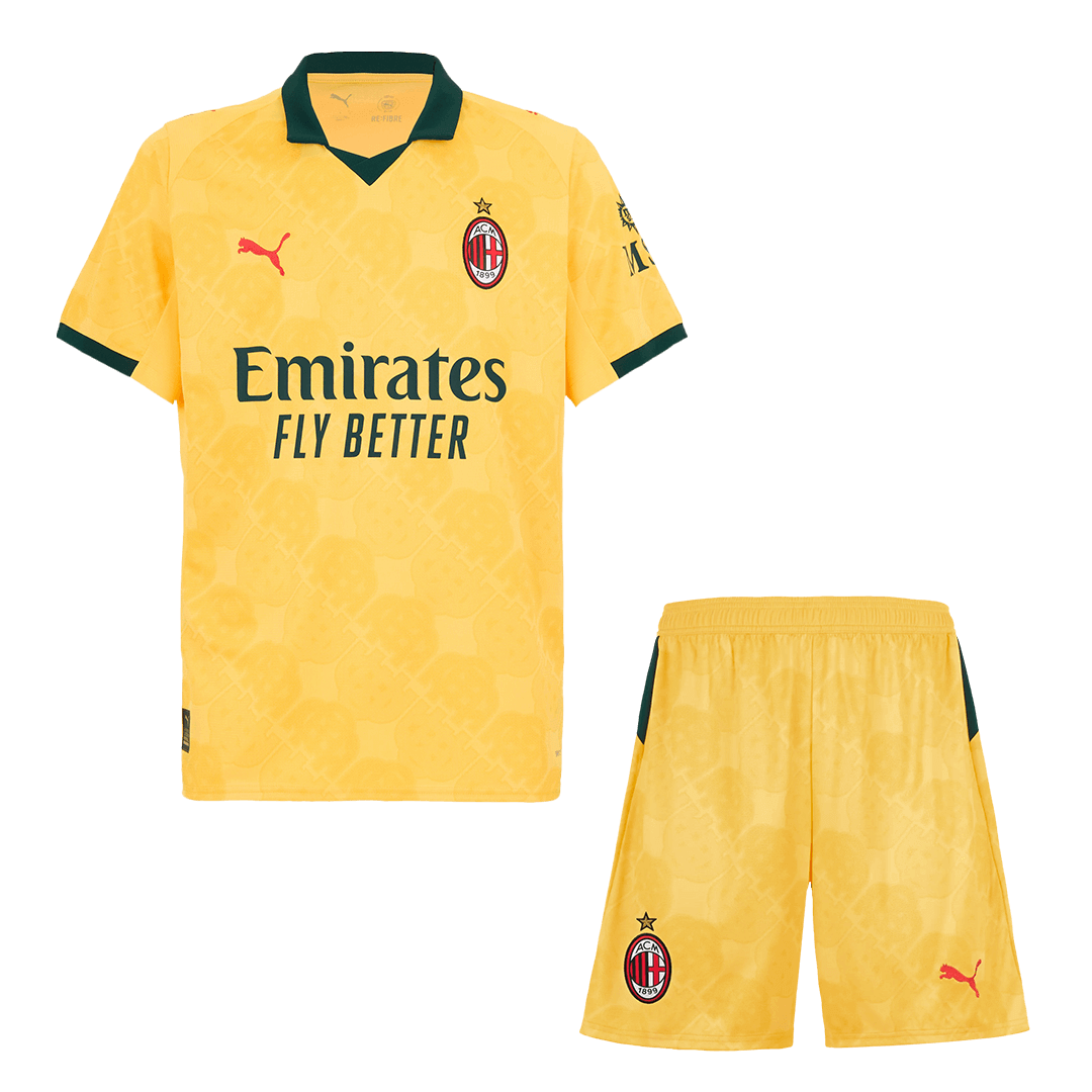 AC Milan Mens Third Away Soccer Kit 2025/26 Yellow