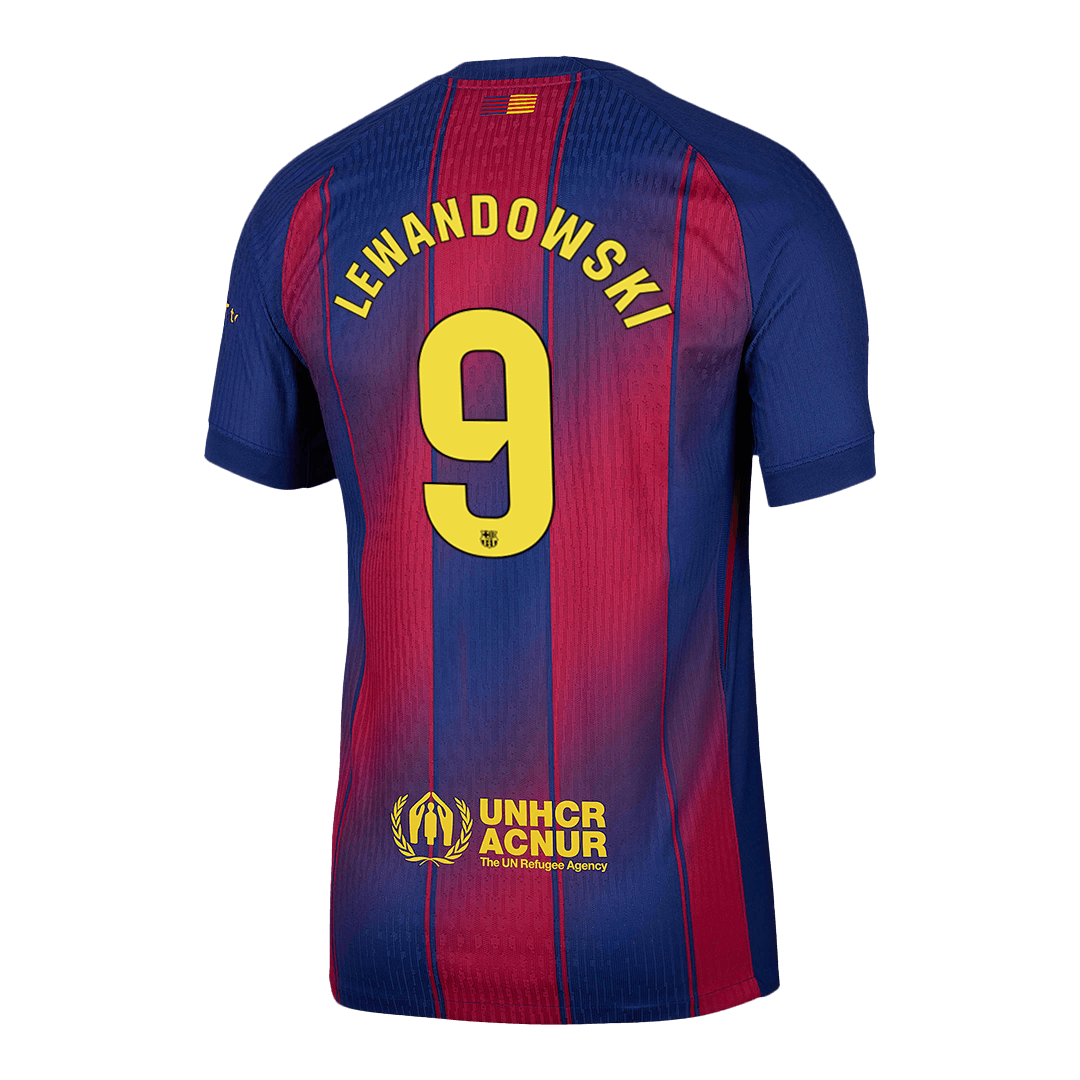 LEWANDOWSKI #9 Barcelona Mens Home Soccer Jersey 2025/26 Red&Blue - Player Version