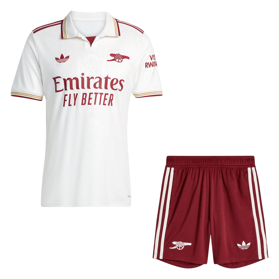 Arsenal Mens Third Away Soccer Kit 2025/26 White