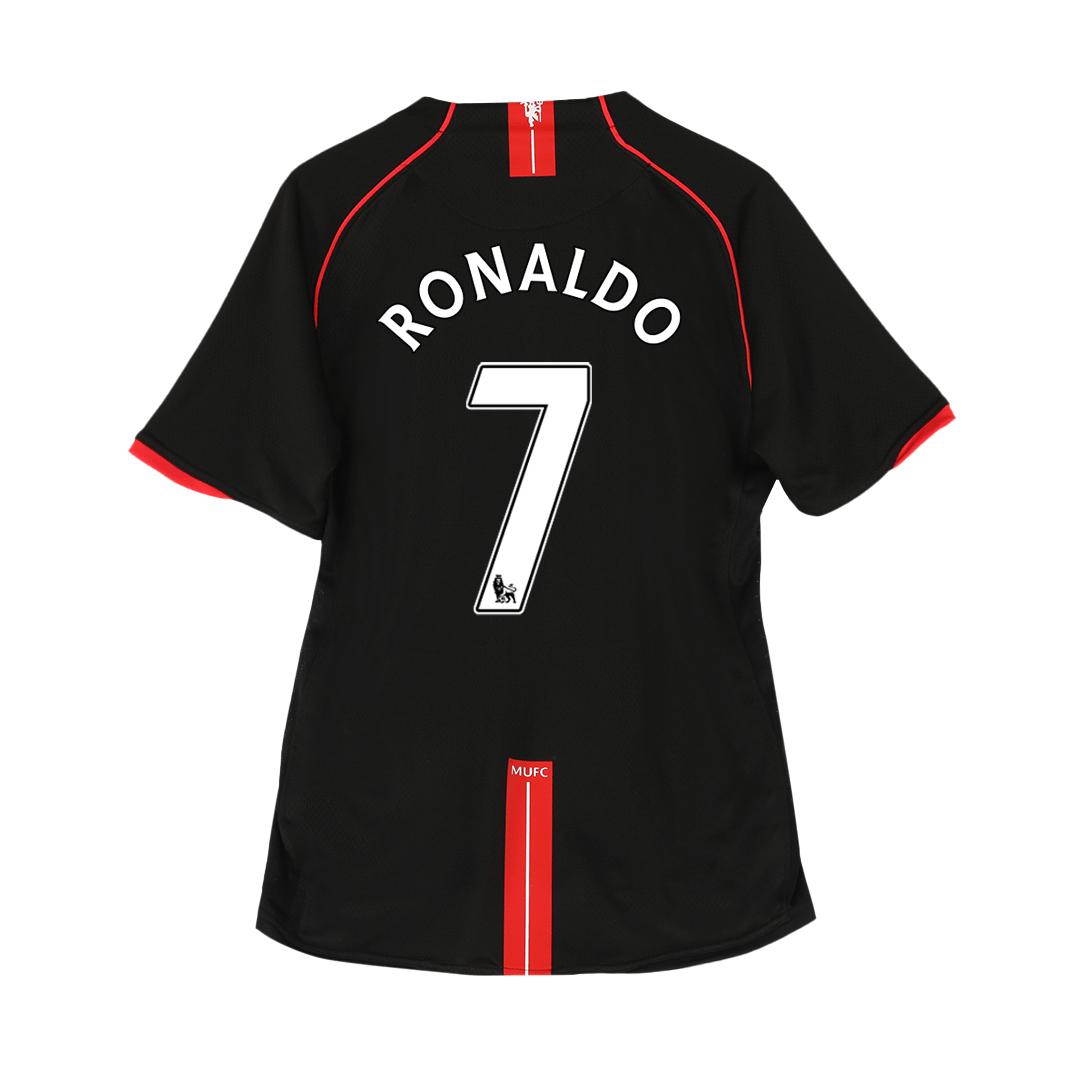 Retro RONALDO #7 Manchester United Mens Away Soccer Jersey 2007/08 Black