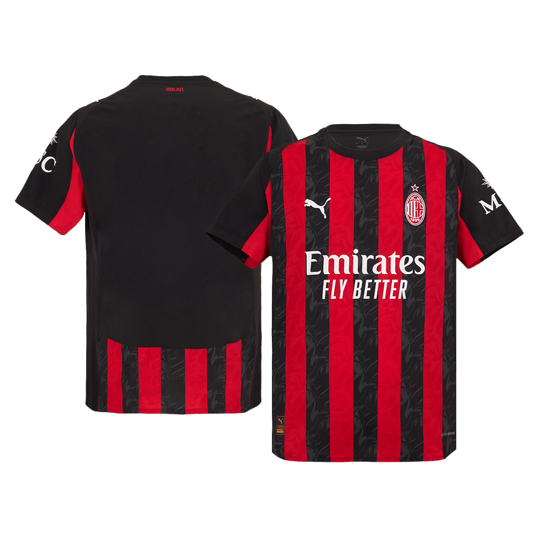 AC Milan Mens Home Soccer Jersey 2025/26 Red&Black - Player Version