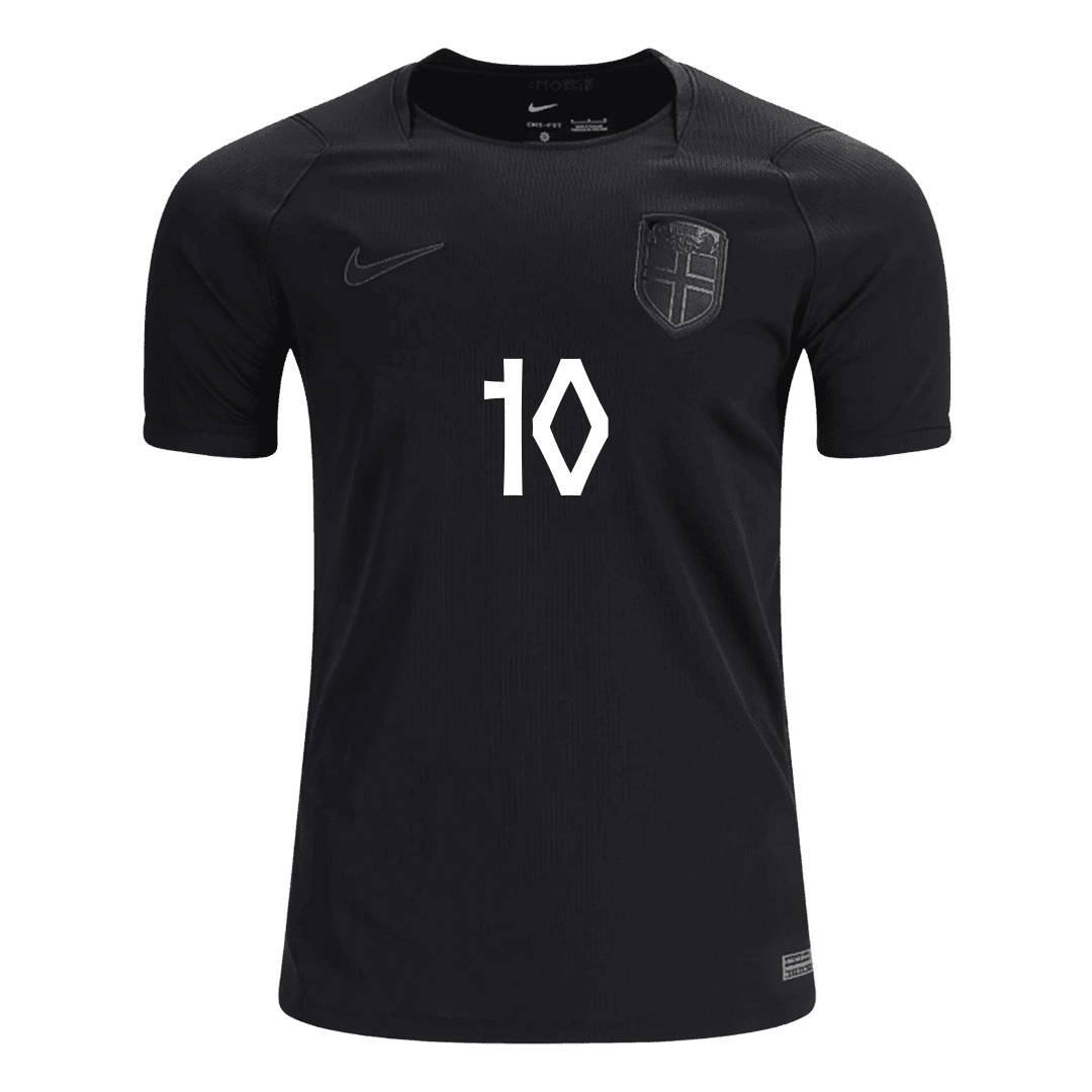 ØDEGAARD #10 Norway Mens Away Soccer Jersey World Cup 2026 Black