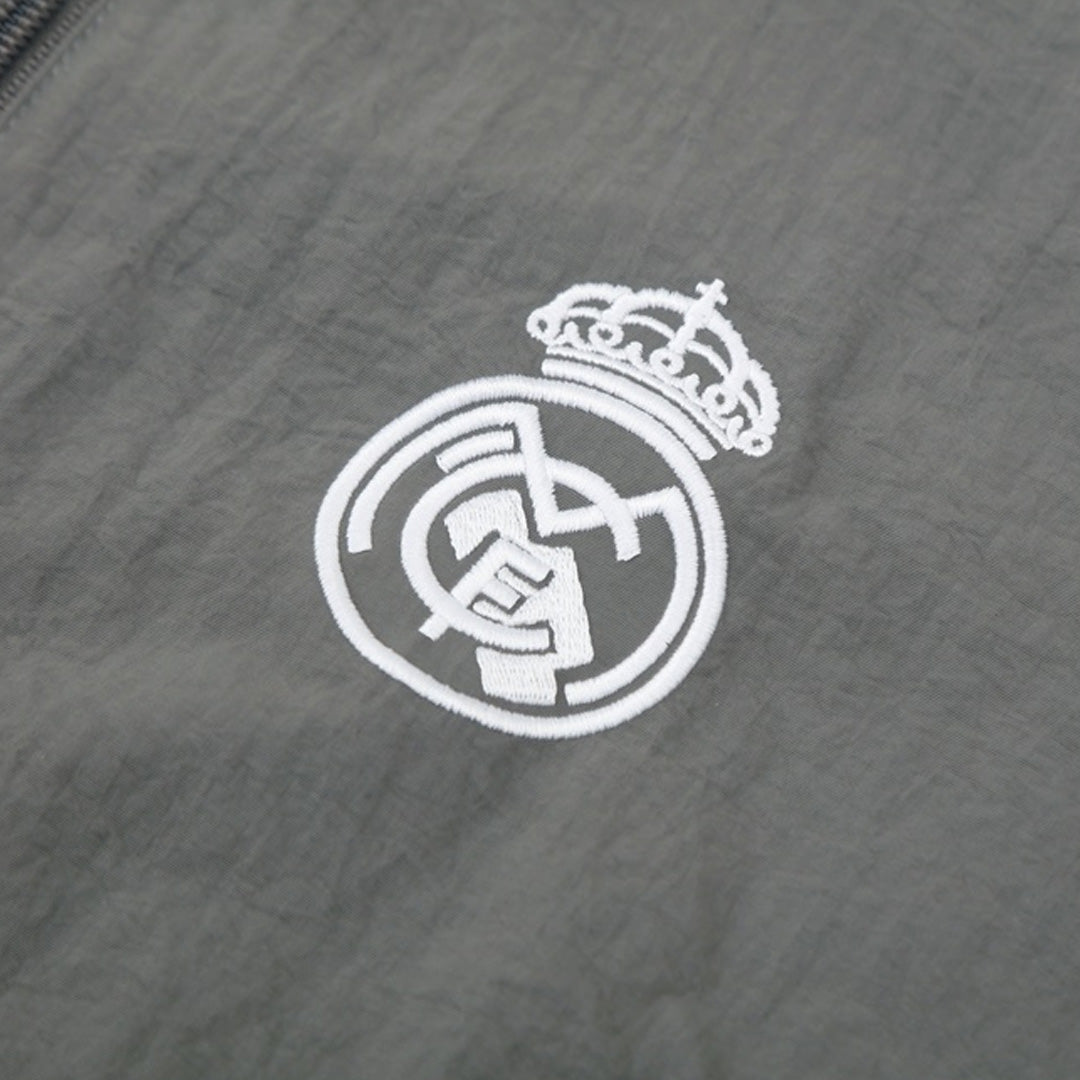 Real Madrid Mens Windbreaker Jacket 2025/26 Gray