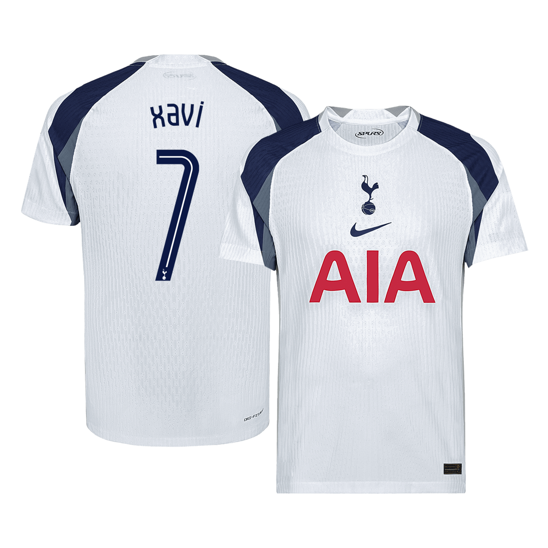XAVI #7 Tottenham Hotspur Mens Home Soccer Jersey UCL 2025/26 White - Player Version