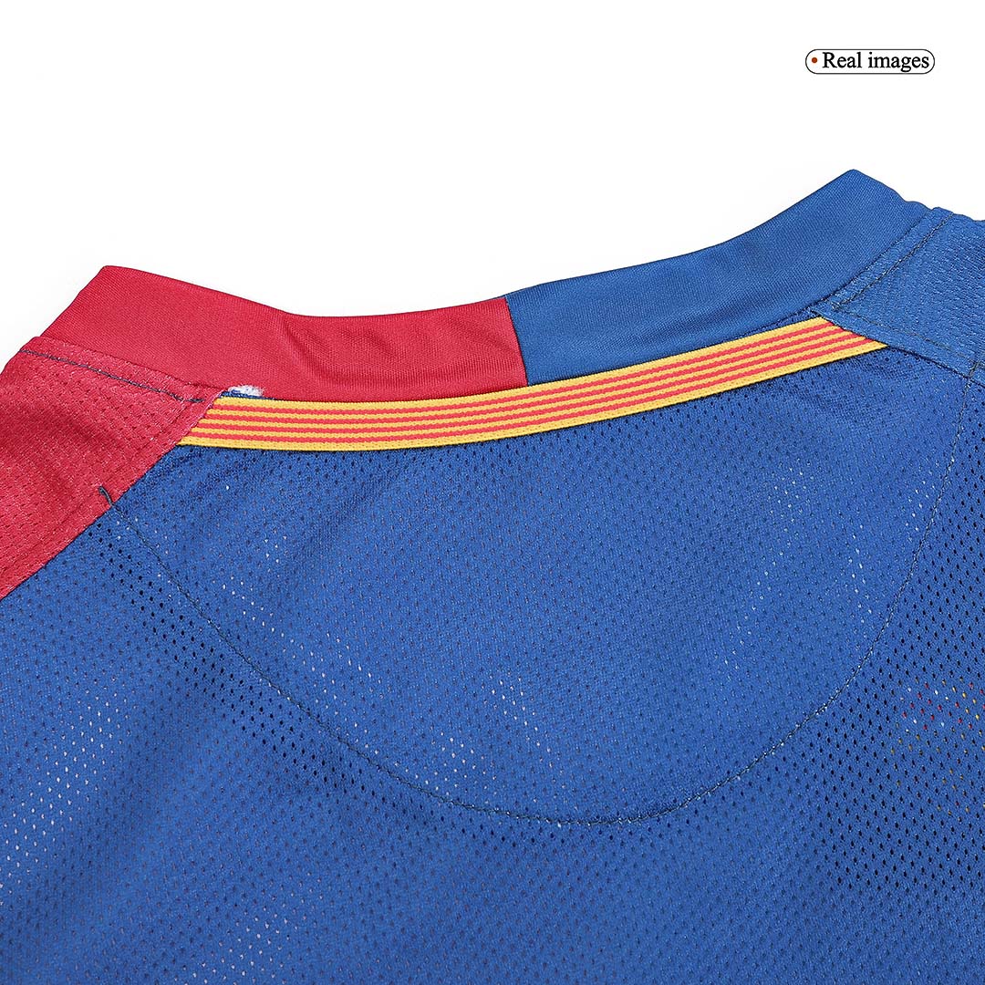 Retro Barcelona Mens Home Long Sleeve Soccer Jersey UCL Final UCL 2008/09