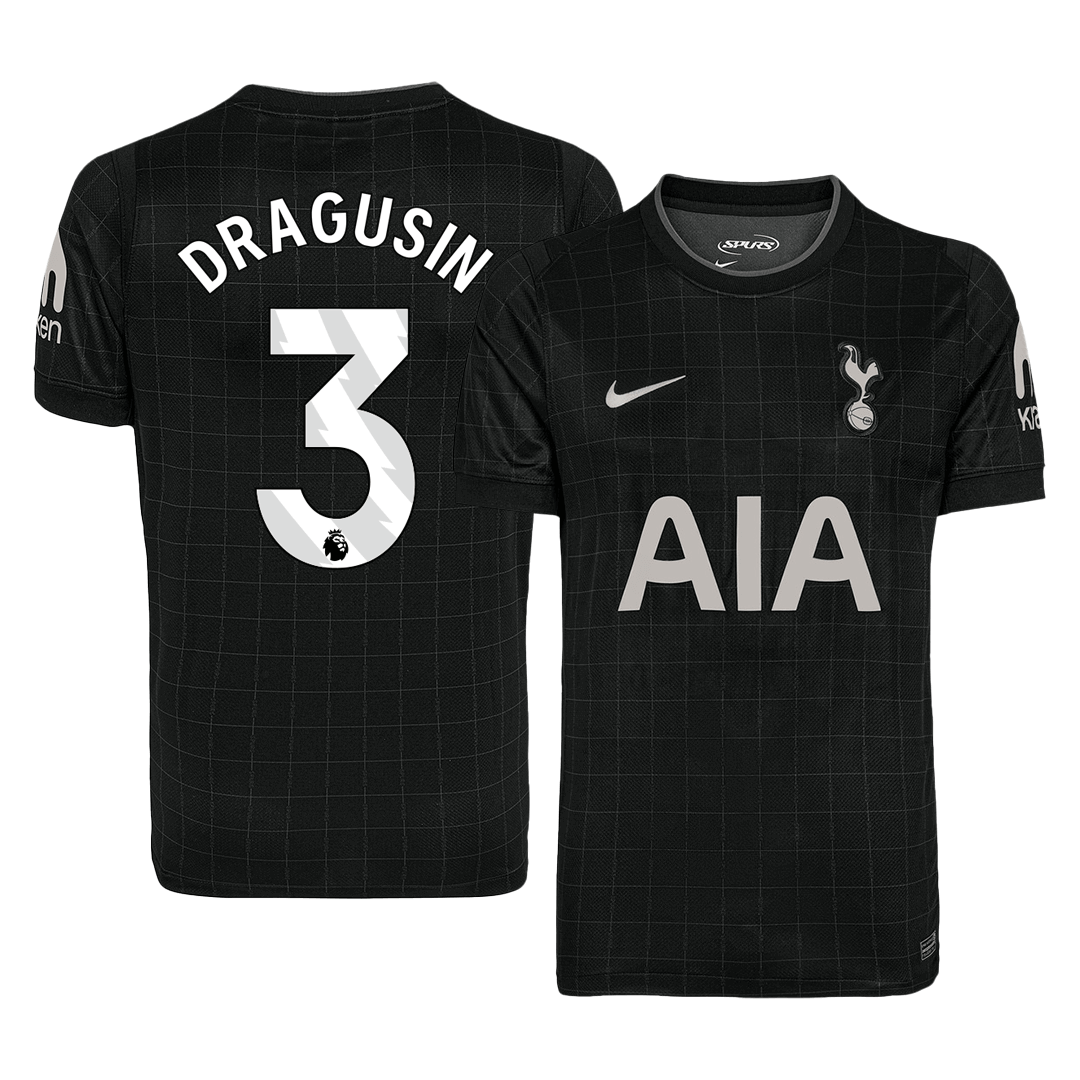 DRAGUSIN #3 Tottenham Hotspur Mens Away Soccer Jersey 2025/26 Black