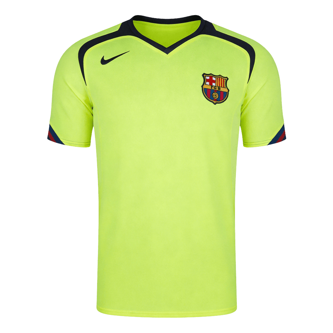 Retro Barcelona Mens Away Soccer Jersey 2005/06 Neon Green