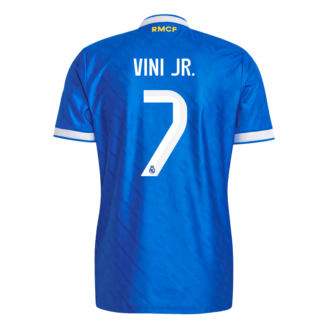 VINI JR. #7 Real Madrid Mens Third Away Soccer Jersey 2025/26 Blue - Player Version