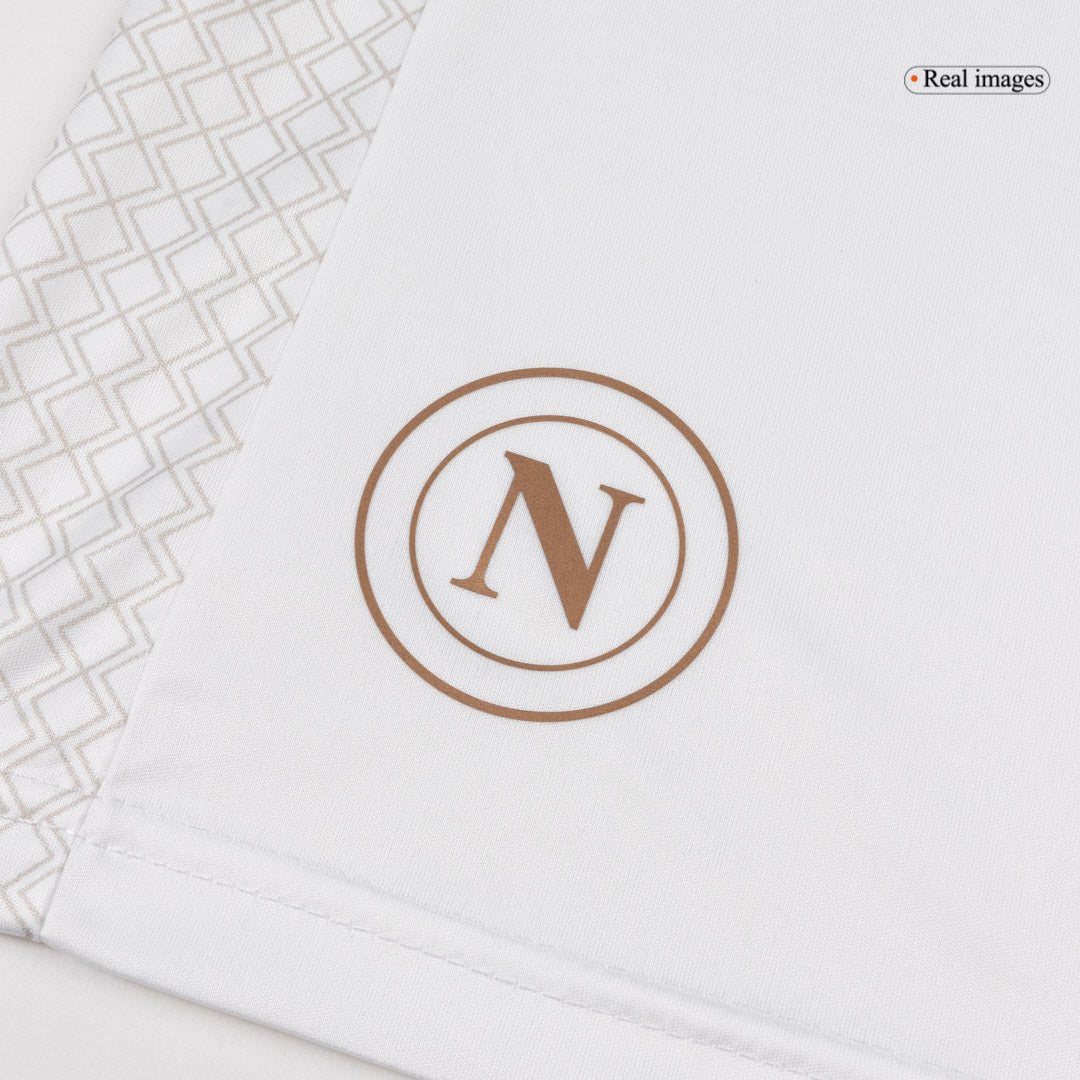 Napoli Mens Away Soccer Shorts 2025/26 White