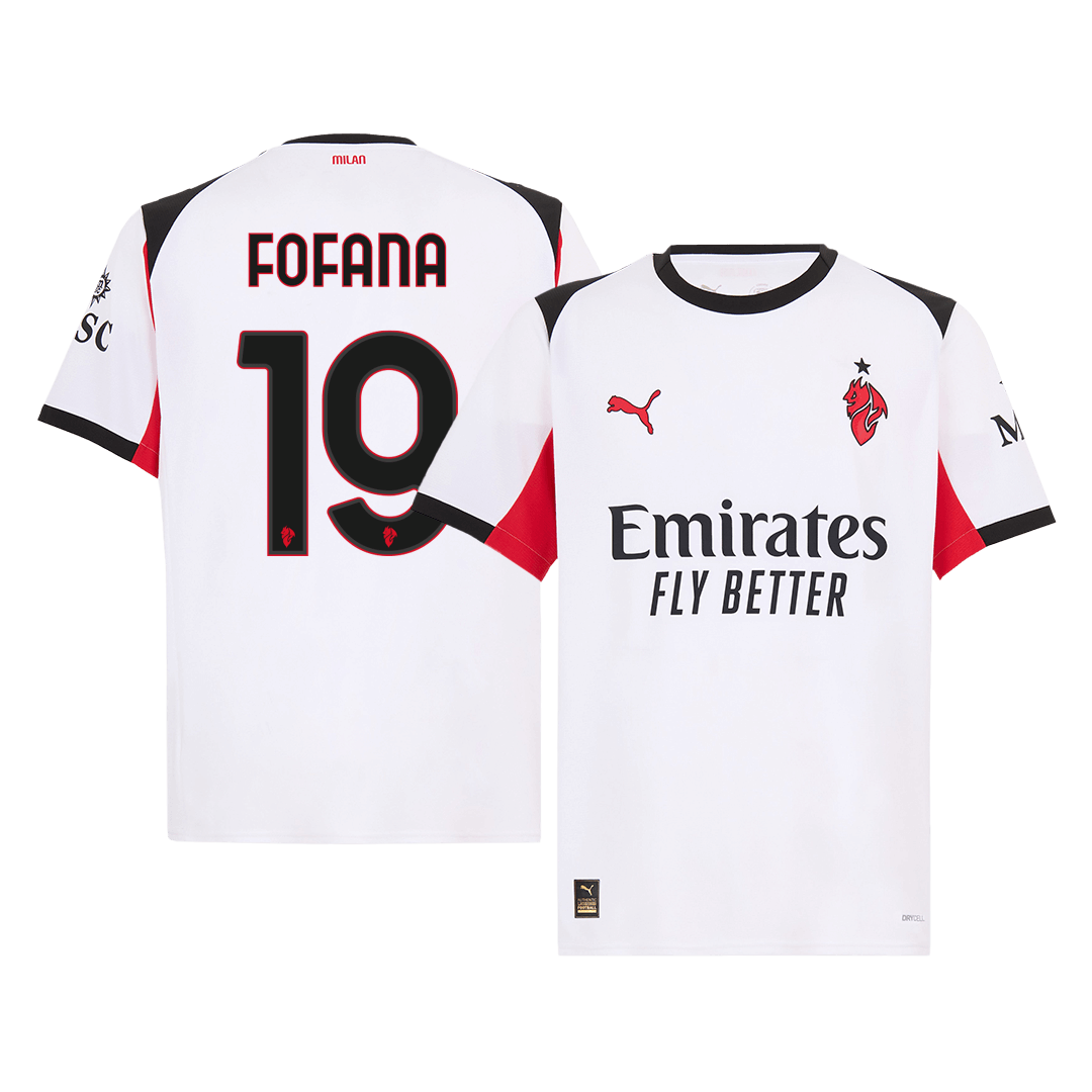 FOFANA #19 AC Milan Mens Away Soccer Jersey 2025/26 White