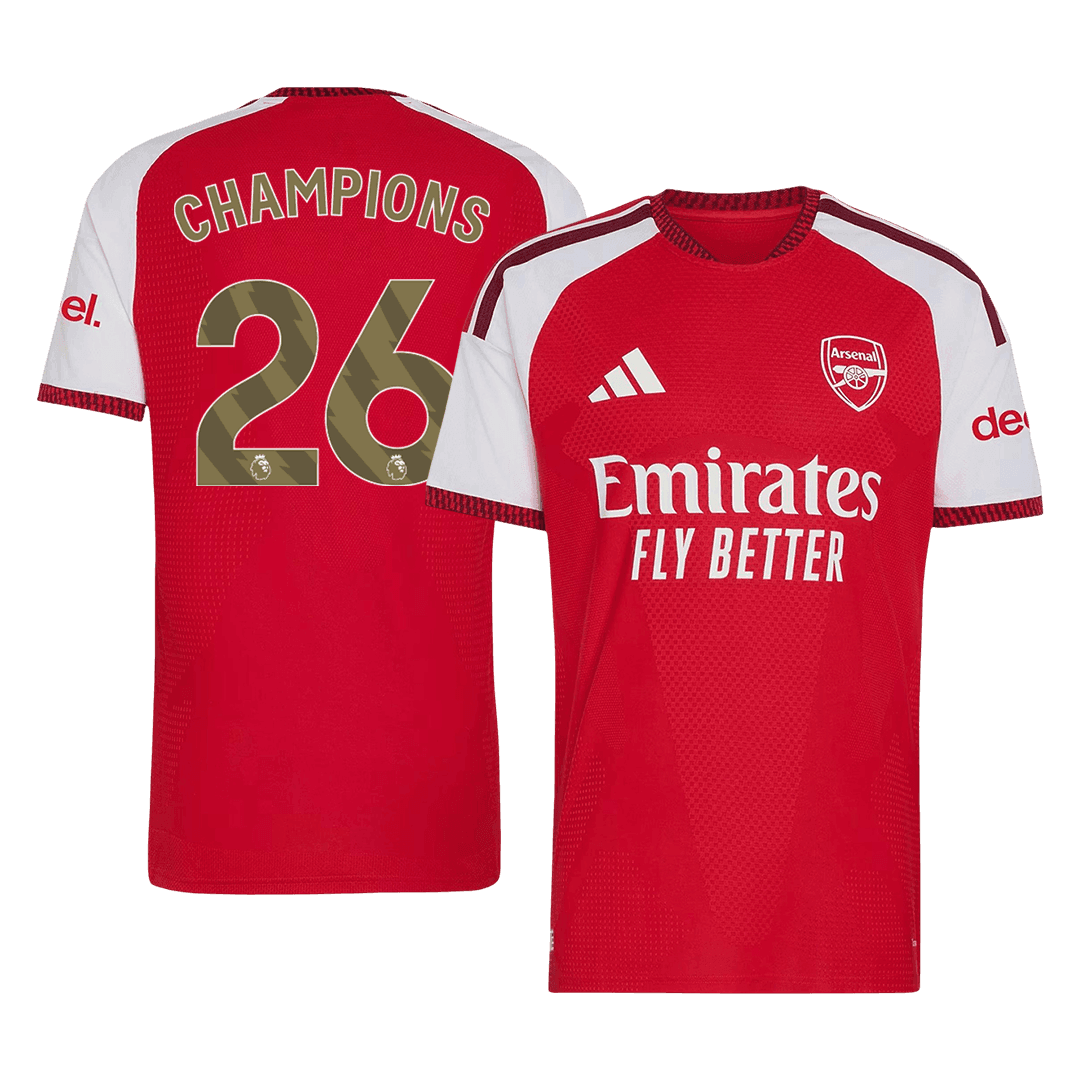 CHAMPIONS #26 Arsenal Mens Home Soccer Jersey 2026/27 Red - Player Version