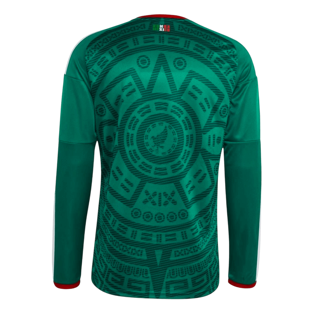 Mexico Mens Home Long Sleeve Soccer Jersey World Cup 2026 Green