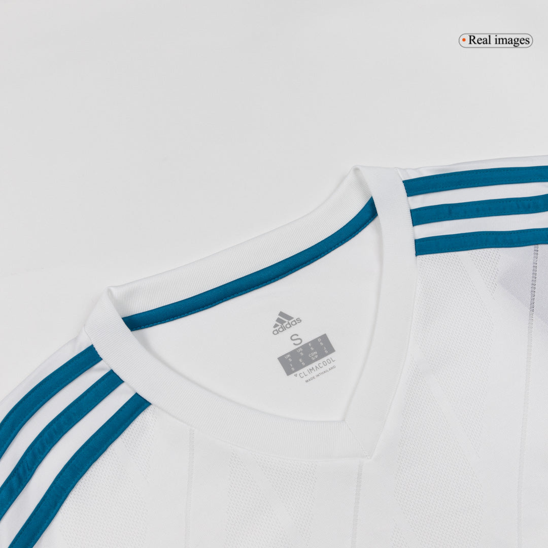 Retro Real Madrid Mens Home Long Sleeve Soccer Jersey 2017/18 White