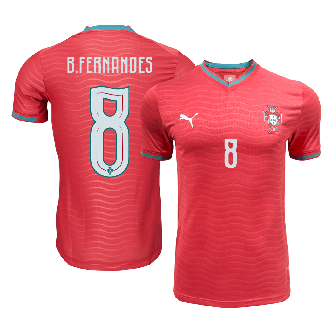 B.FERNANDES #8 Portugal Mens Home Soccer Jersey World Cup 2026 Red - Player Version