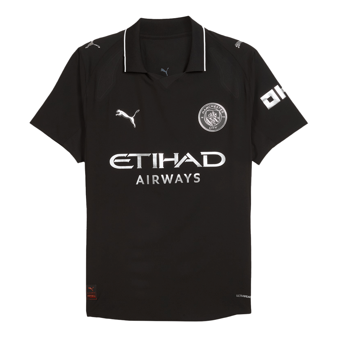 HAALAND #9 Manchester City Mens Away Soccer Jersey 2025/26 Black - Player Version