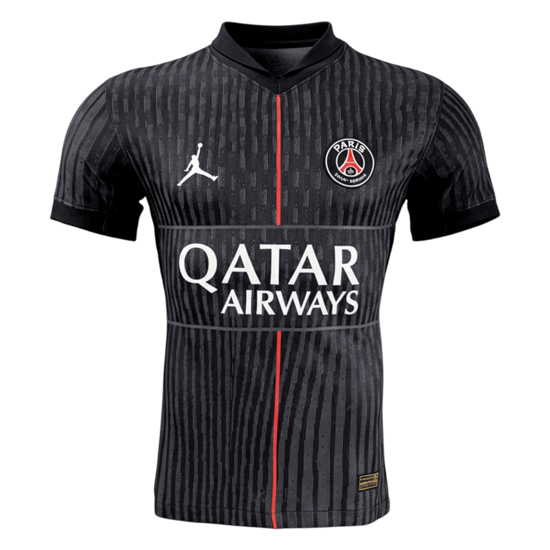 PSG Mens Fourth Away Soccer Jersey 2025/26 Black - Player Version