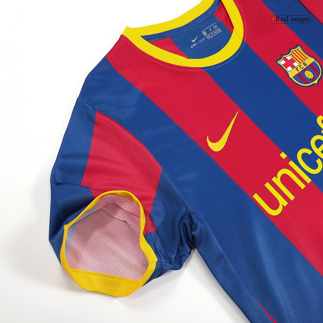 Retro A.INIESTA #8 Barcelona Mens Home Soccer Jersey 2010/11 Red&Blue