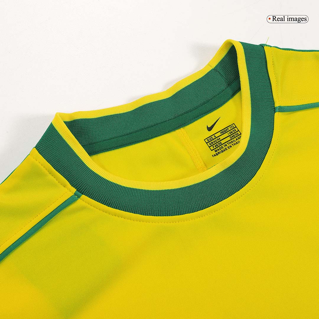 Retro Brazil Mens Home Soccer Jersey 1998 Yellow