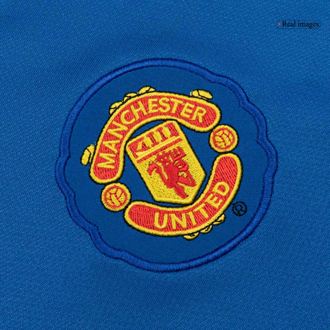 Retro Manchester United Mens Third Away Soccer Jersey 2008/09 Blue