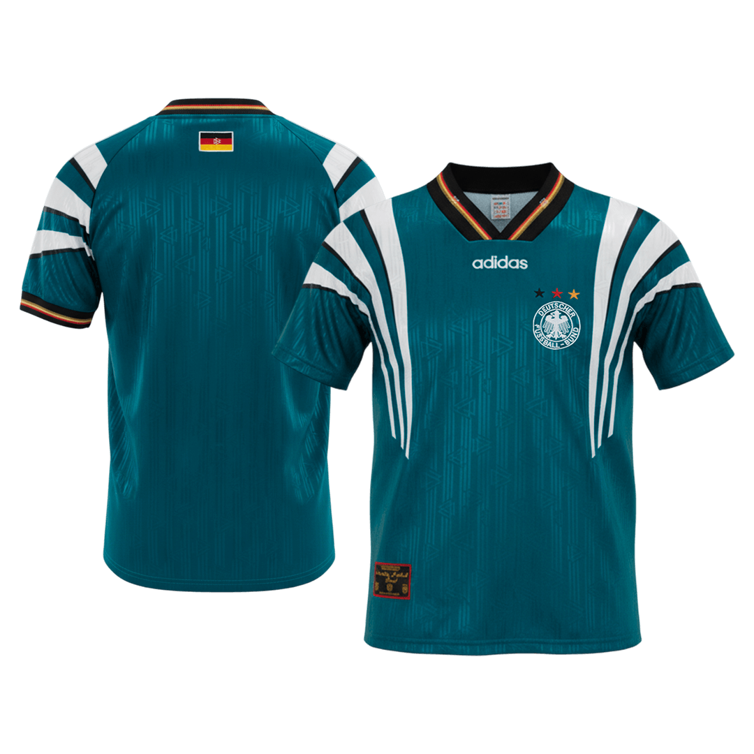 Retro Germany Mens Away Soccer Jersey 1996/97 Green