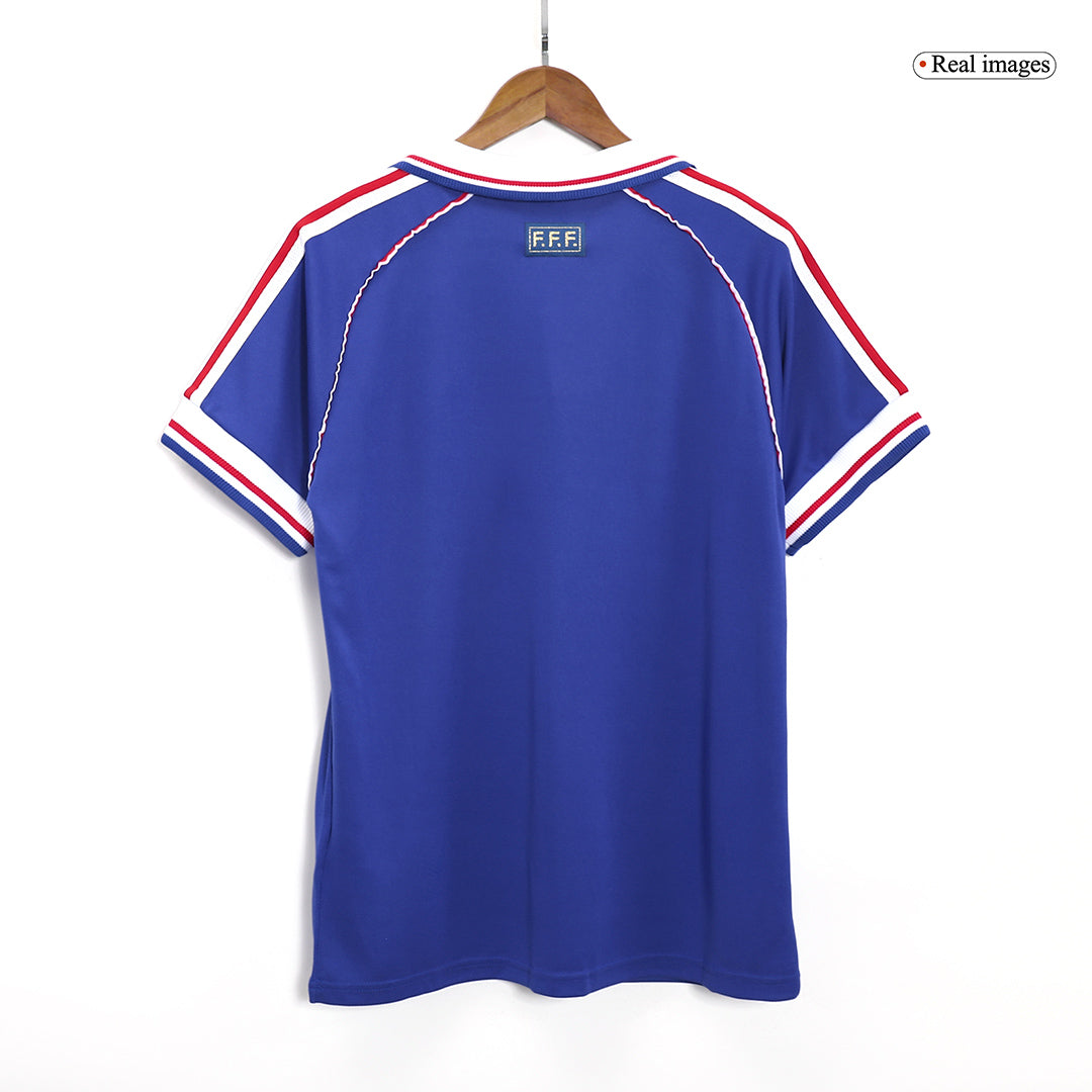 Retro France Mens Home Soccer Jersey World Cup 1998 Blue