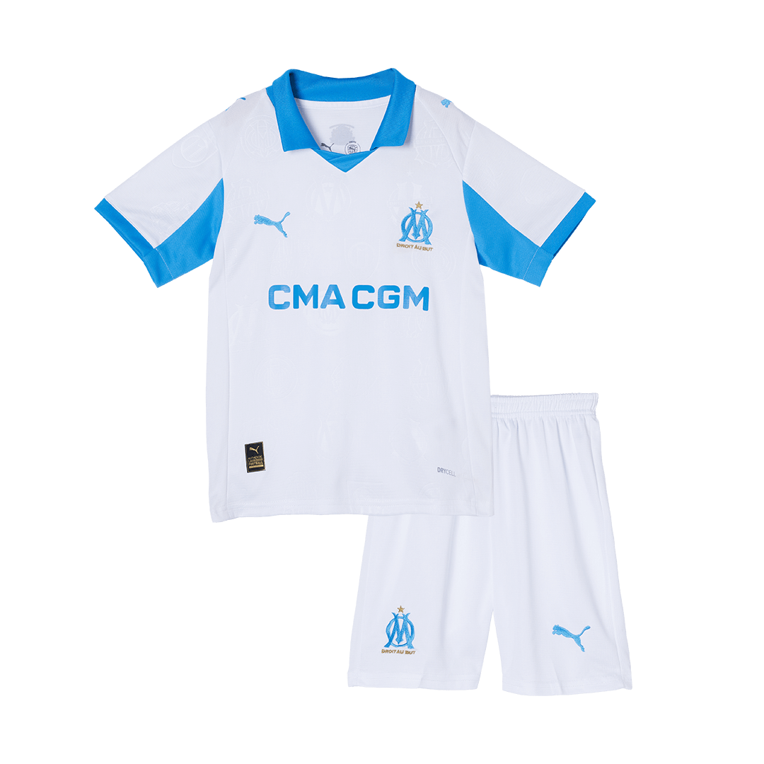 Marseille Kids Home Soccer Kit 2025/26 White