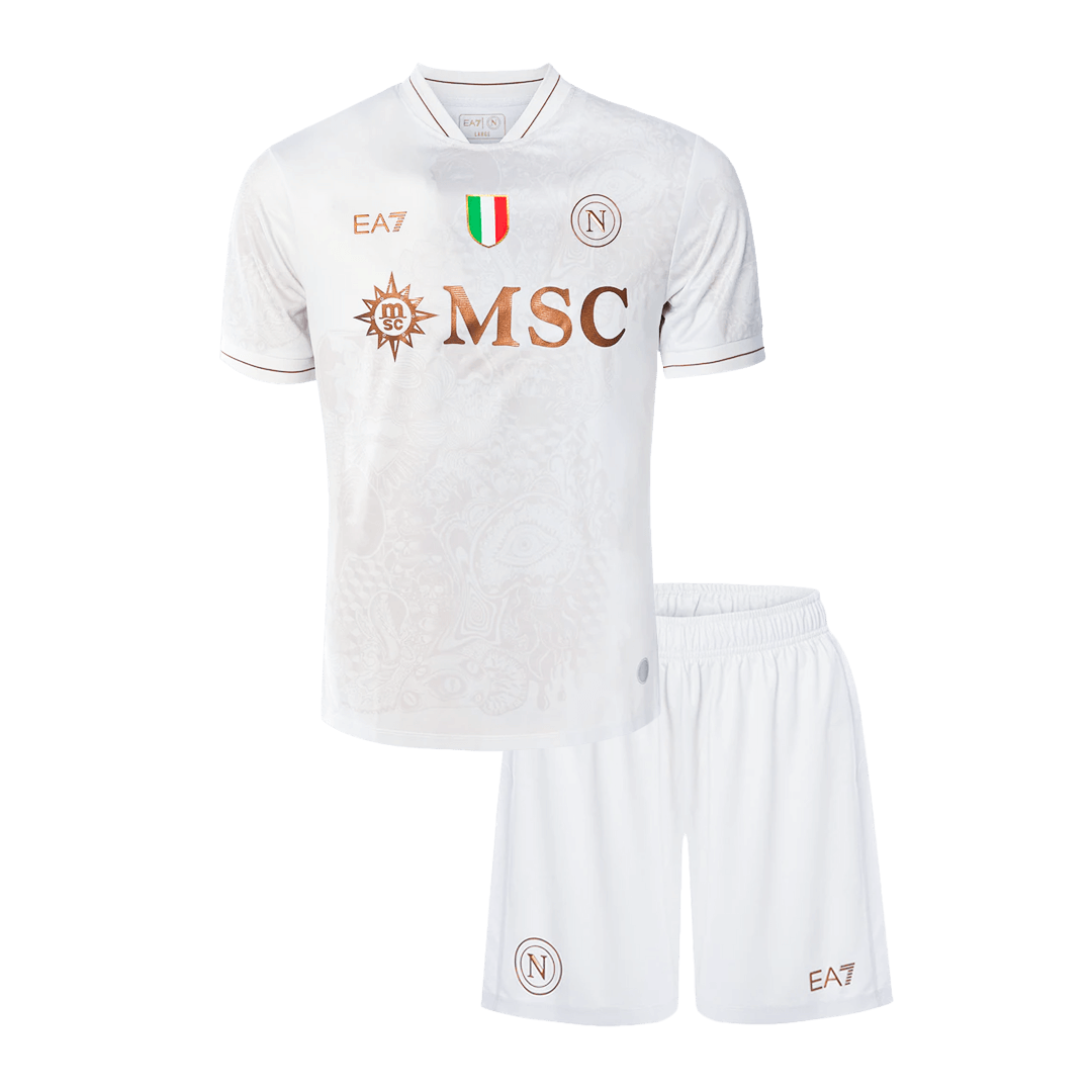 Napoli Kids Away Soccer Kit 2025/26 White