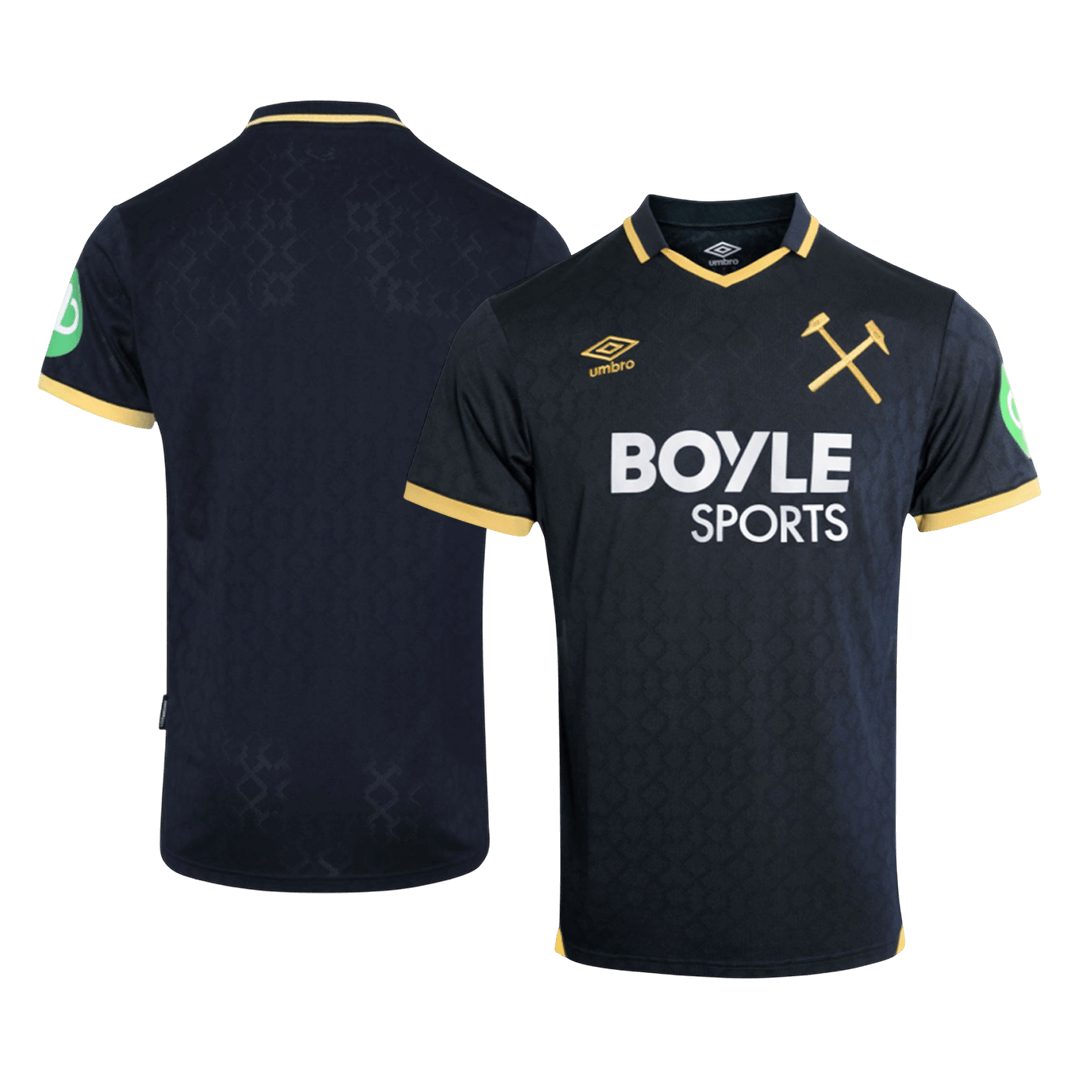 West Ham United Mens Third Away Soccer Jersey 2025/26 Black