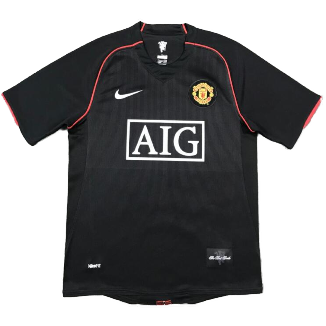 Retro RONALDO #7 Manchester United Mens Away Soccer Jersey 2007/08 Black