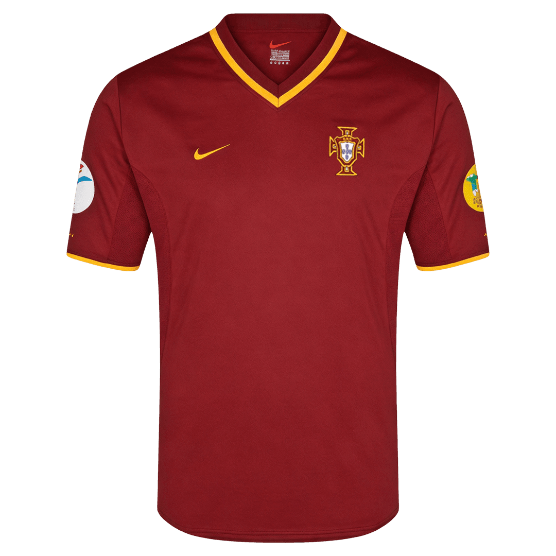 Retro Portugal Mens Home Soccer Jersey 2000 Red