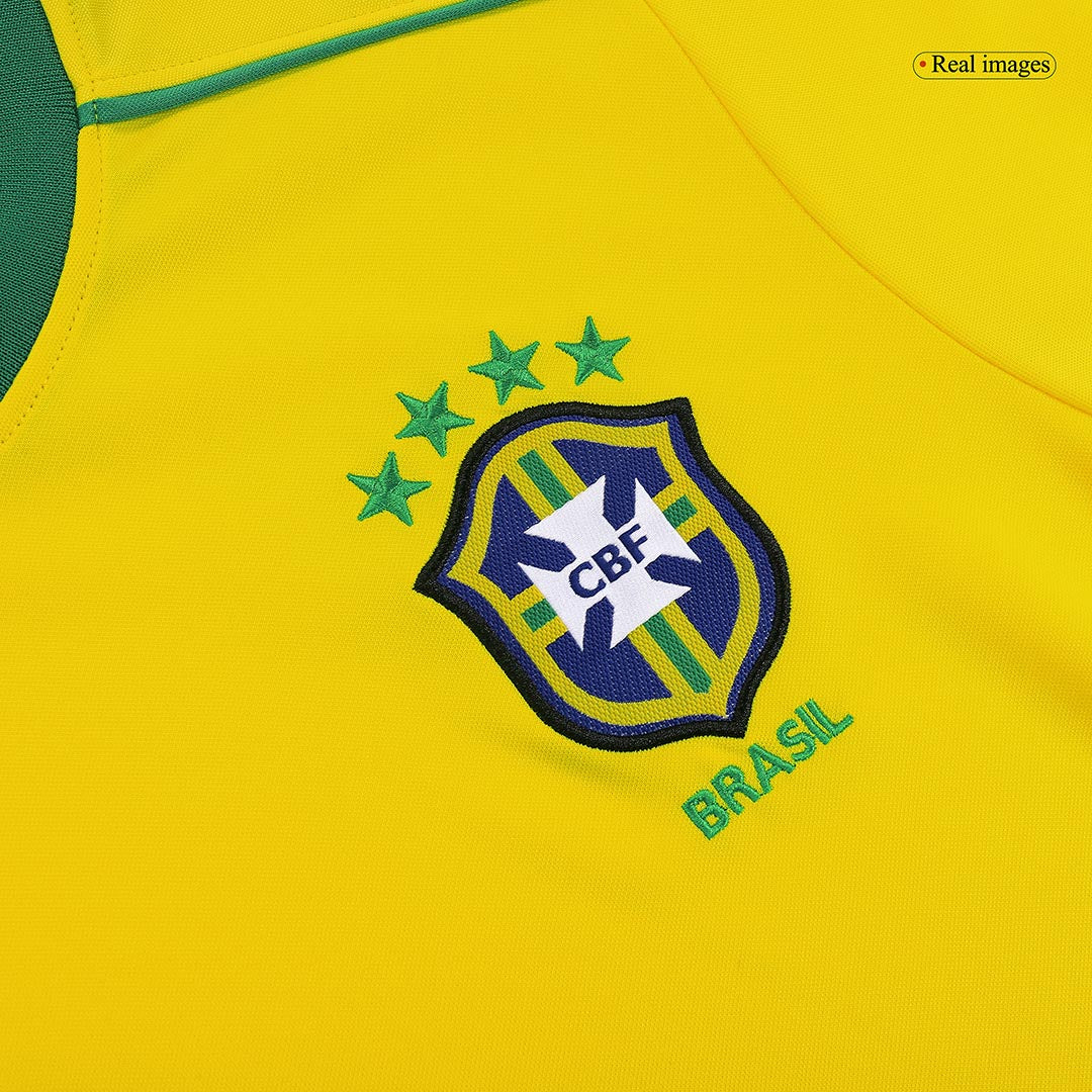 Retro Brazil Mens Home Soccer Jersey 1998 Yellow