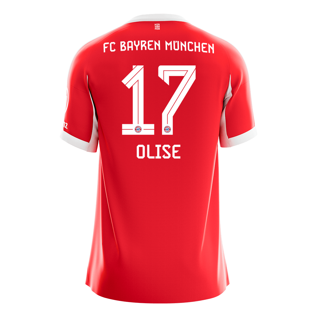 OLISE #17 Bayern Munich Mens Home Soccer Jersey 2025/26 Red [PREMIUM]