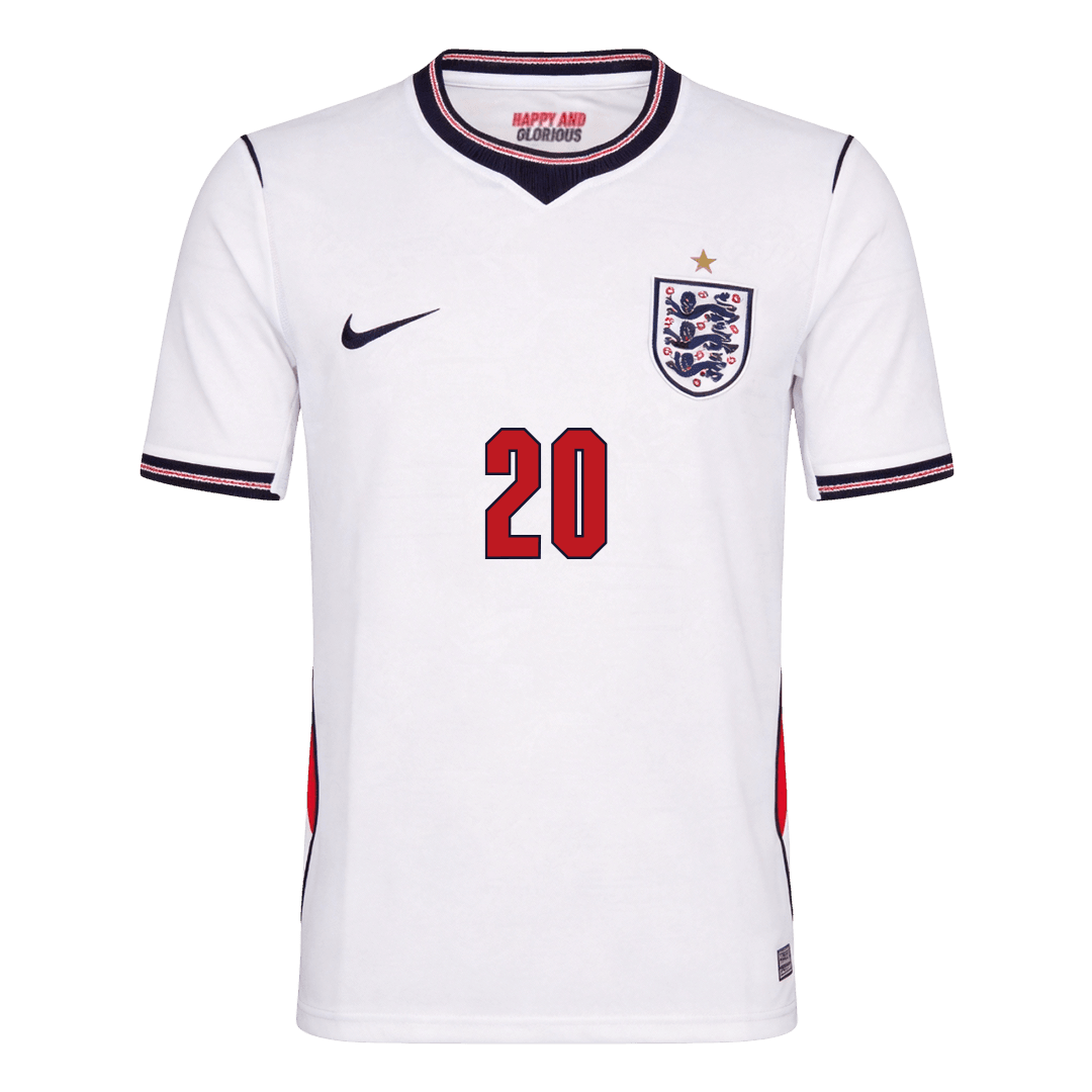 PALMER #20 England Mens Home Soccer Jersey World Cup 2026 White