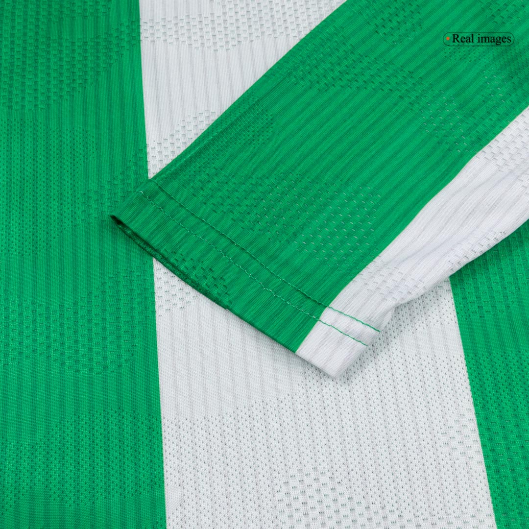 Real Betis Mens Home Long Sleeve Soccer Jersey 2025/26 Green&White