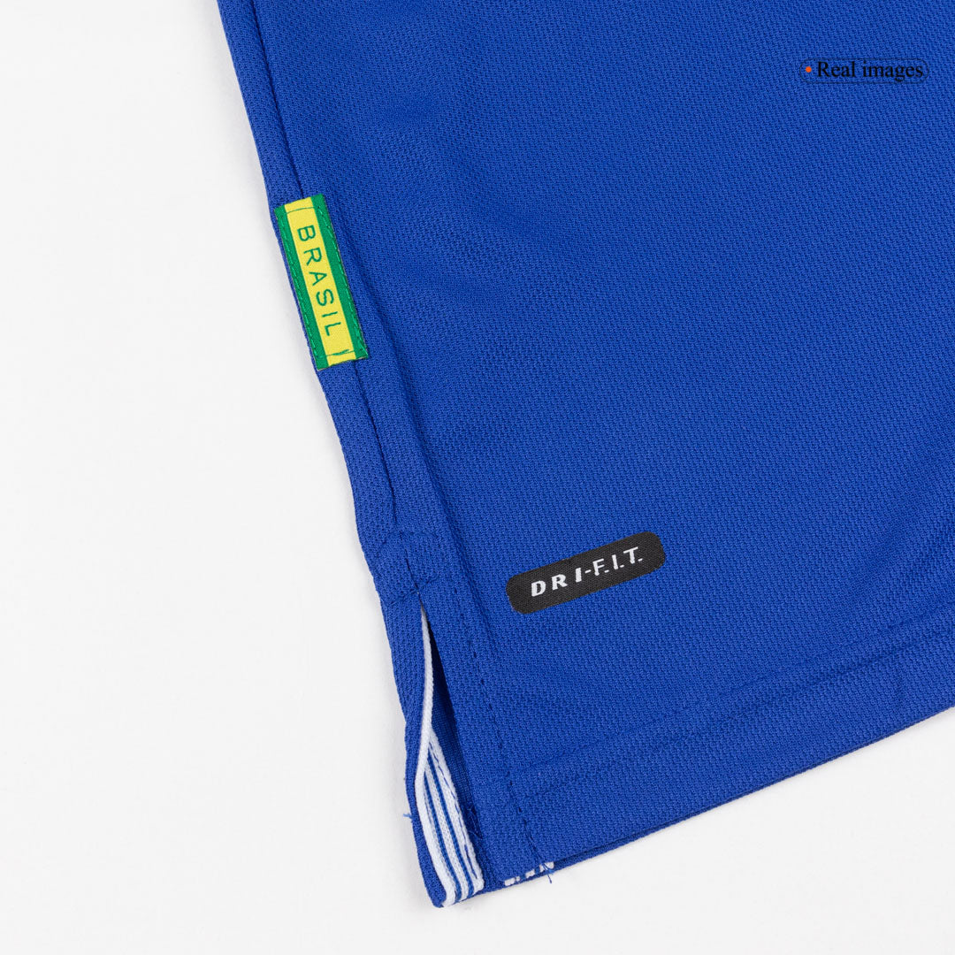 Retro Brazil Mens Away Soccer Jersey 1998 Blue
