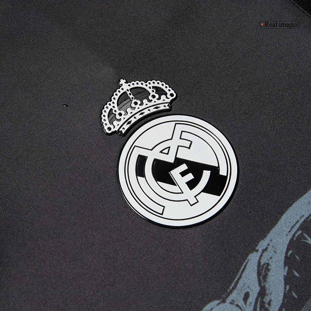 Retro BENZEMA #9 Real Madrid Mens Third Away Soccer Jersey 2014/15 Black