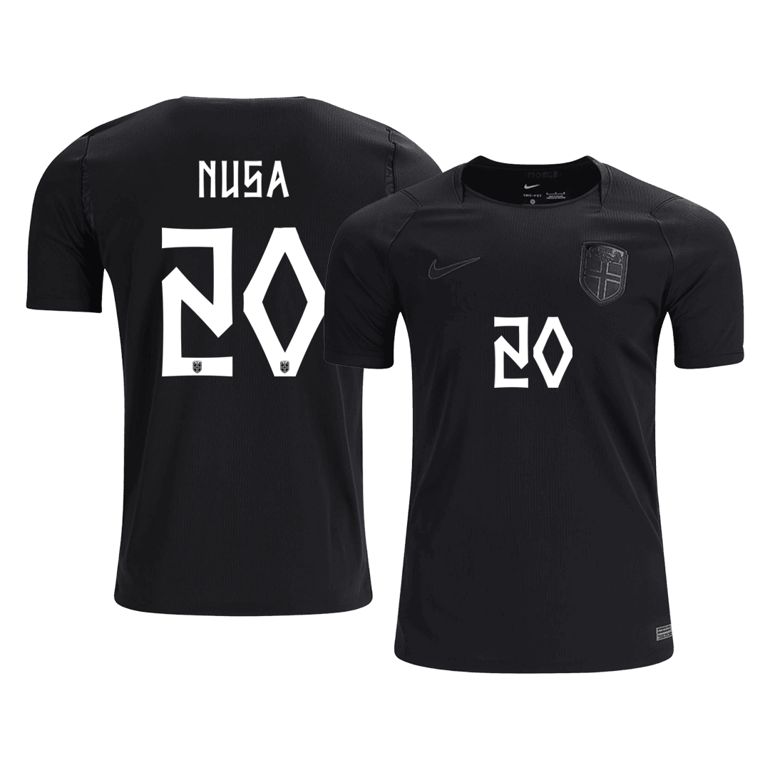 NUSA #20 Norway Mens Away Soccer Jersey World Cup 2026 Black