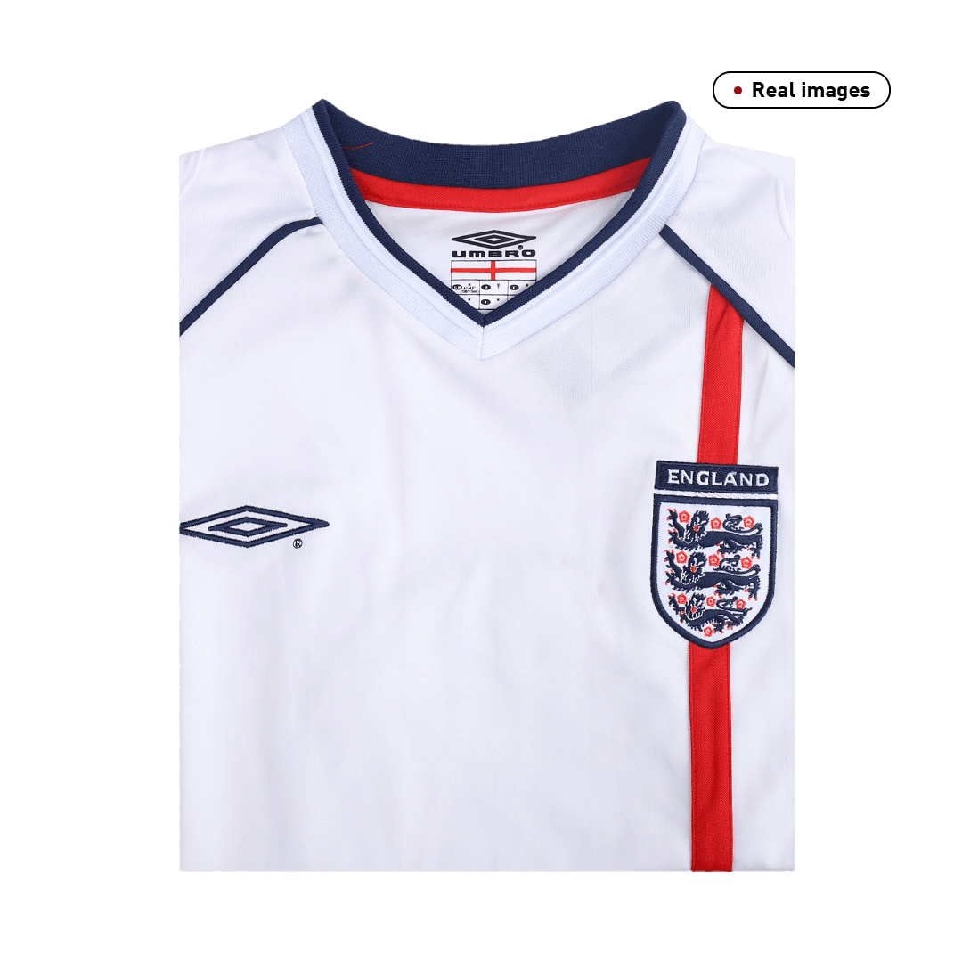 Retro England Mens Home Soccer Jersey 2002 White