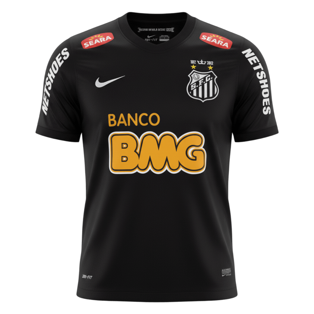 Retro Santos FC Mens Away Soccer Jersey 2011/12 Black