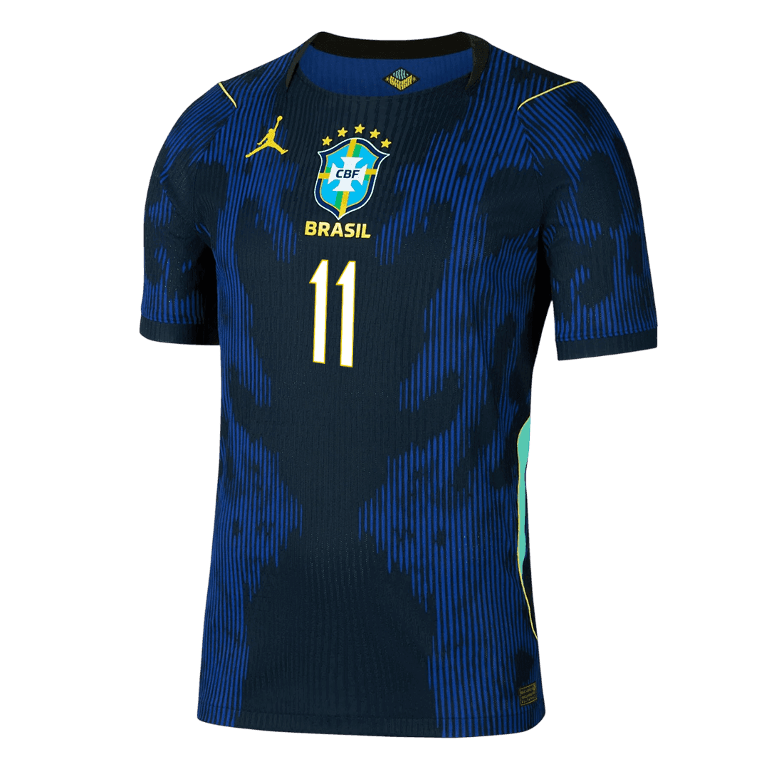 RAPHINHA #11 Brazil Mens Away Soccer Jersey World Cup 2026 Navy - Player Version