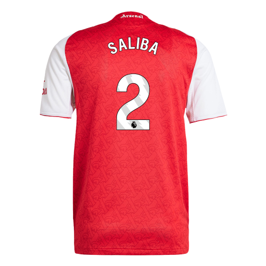 SALIBA #2 Arsenal Mens Home Soccer Jersey 2025/26 Red - Player Version