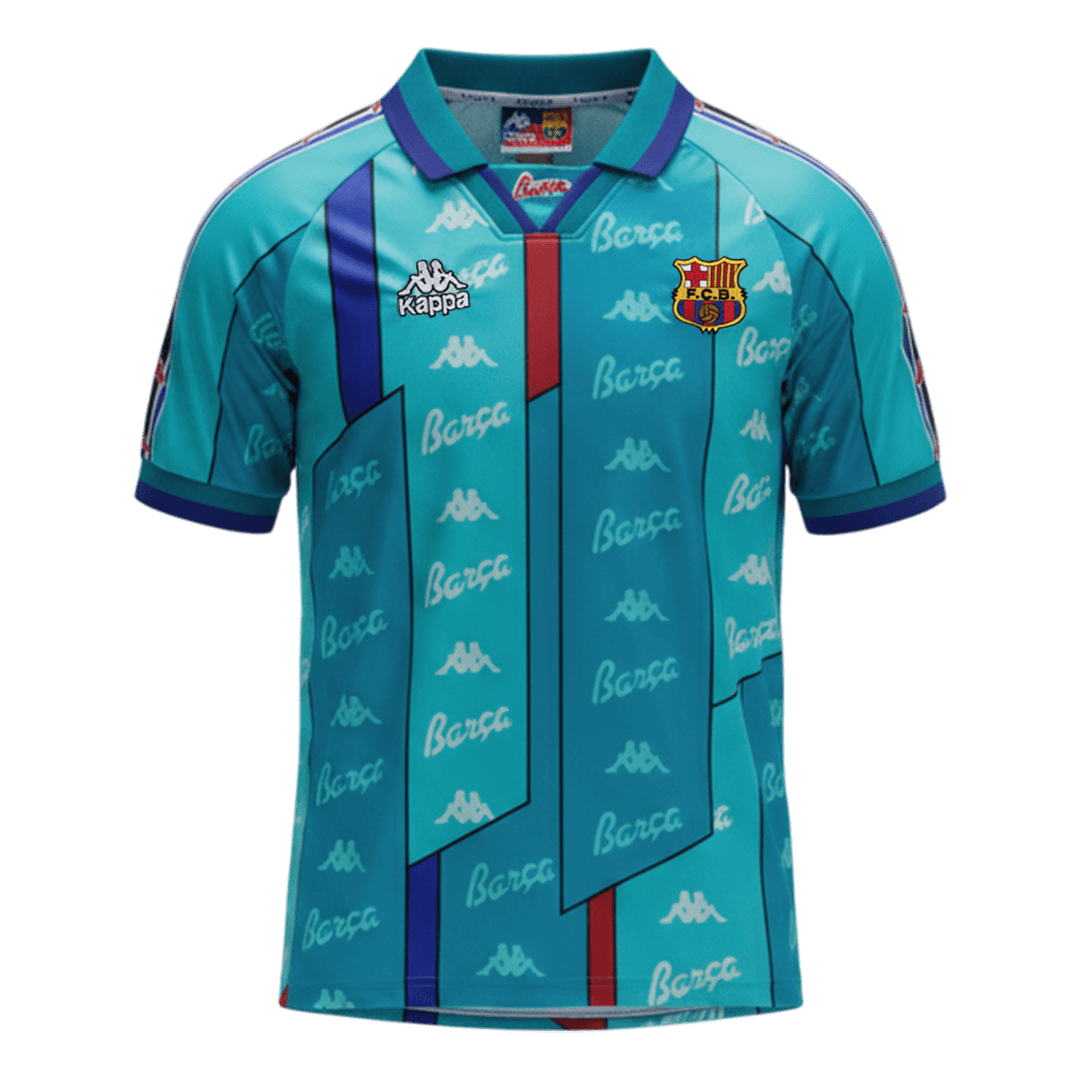 Retro Barcelona Mens Away Soccer Jersey 1996/97 Blue