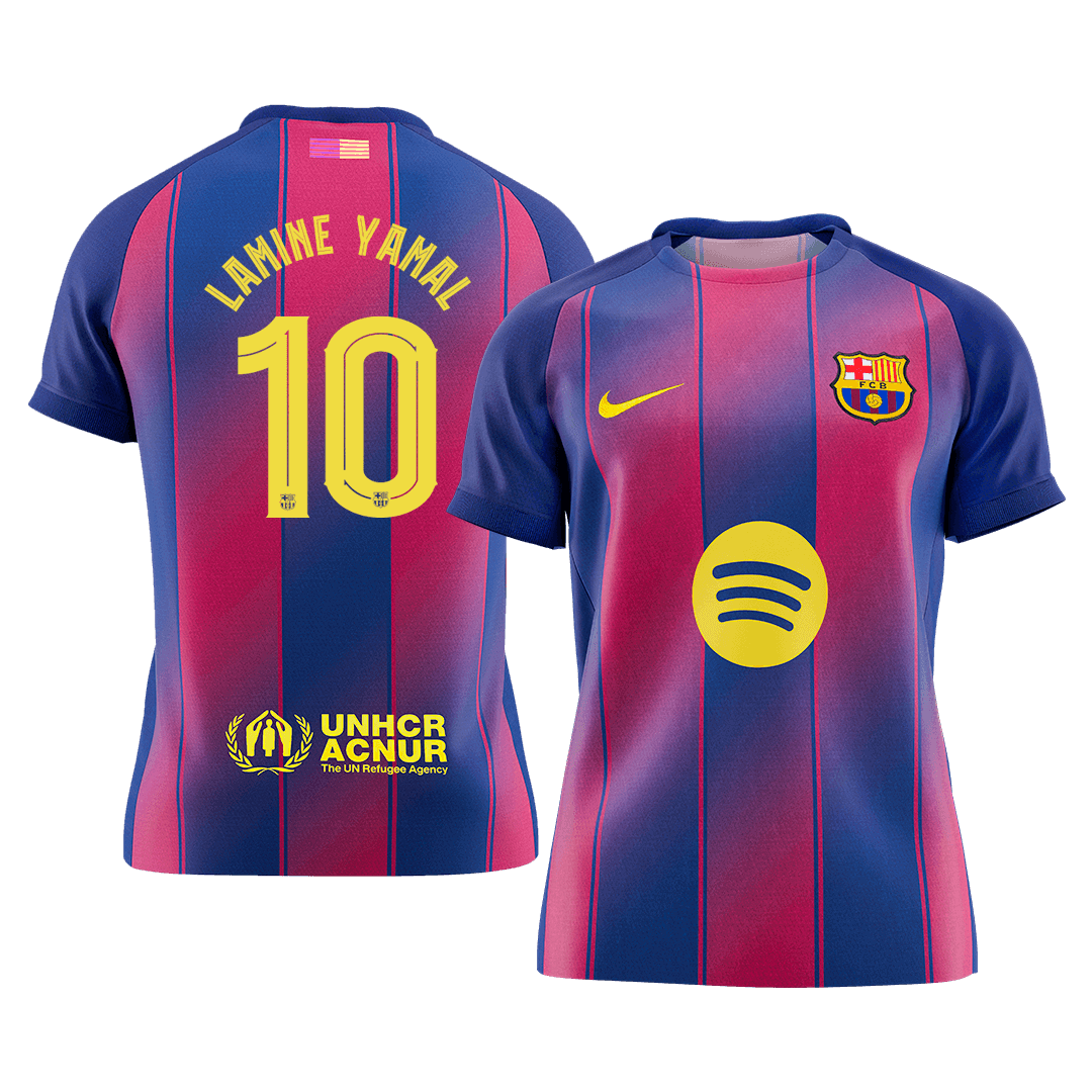 LAMINE YAMAL #10 Barcelona Mens Home Soccer Jersey UCL 2025/26 Red&Blue [PREMIUM]
