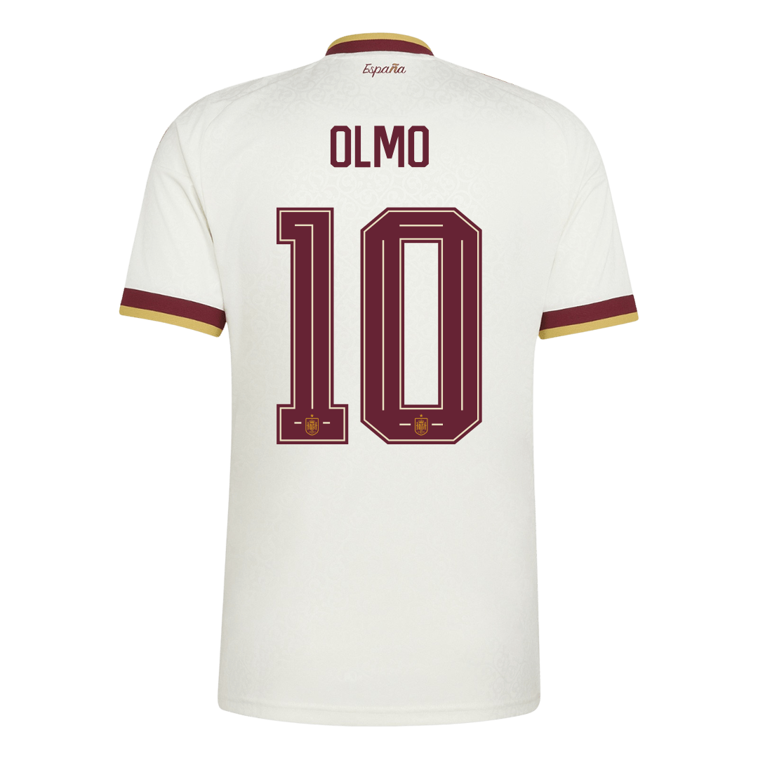 OLMO #10 Spain Mens Away Soccer Jersey World Cup 2026 White