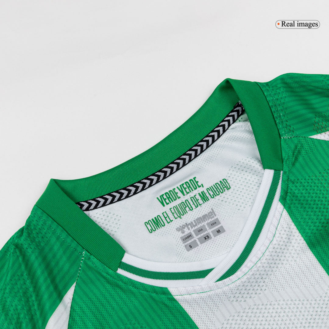 Real Betis Mens Home Long Sleeve Soccer Jersey 2025/26 Green&White
