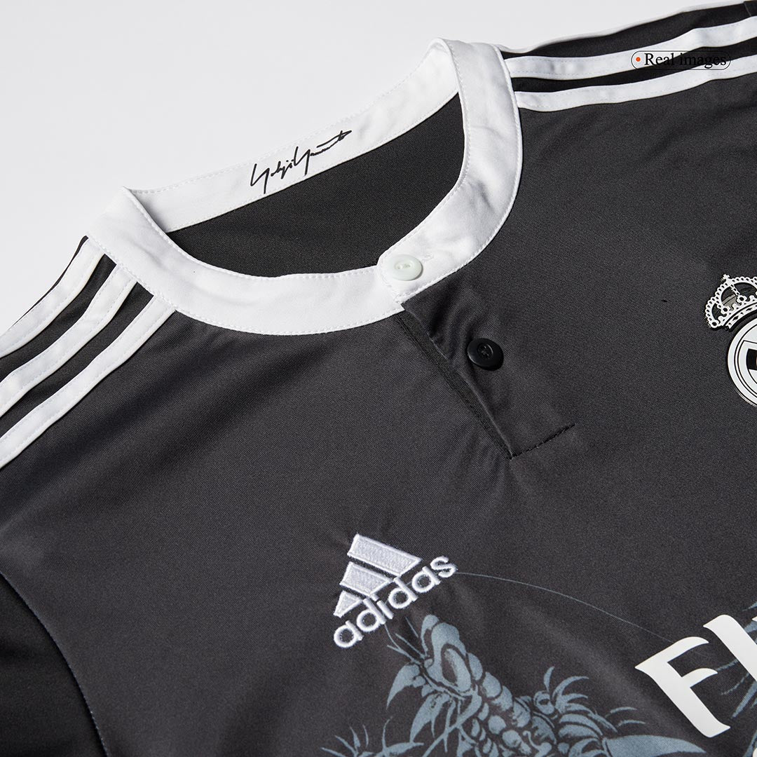 Retro BENZEMA #9 Real Madrid Mens Third Away Soccer Jersey 2014/15 Black