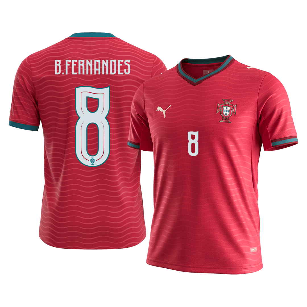 B.FERNANDES #8 Portugal Mens Home Soccer Jersey World Cup 2026 Red [PREMIUM]