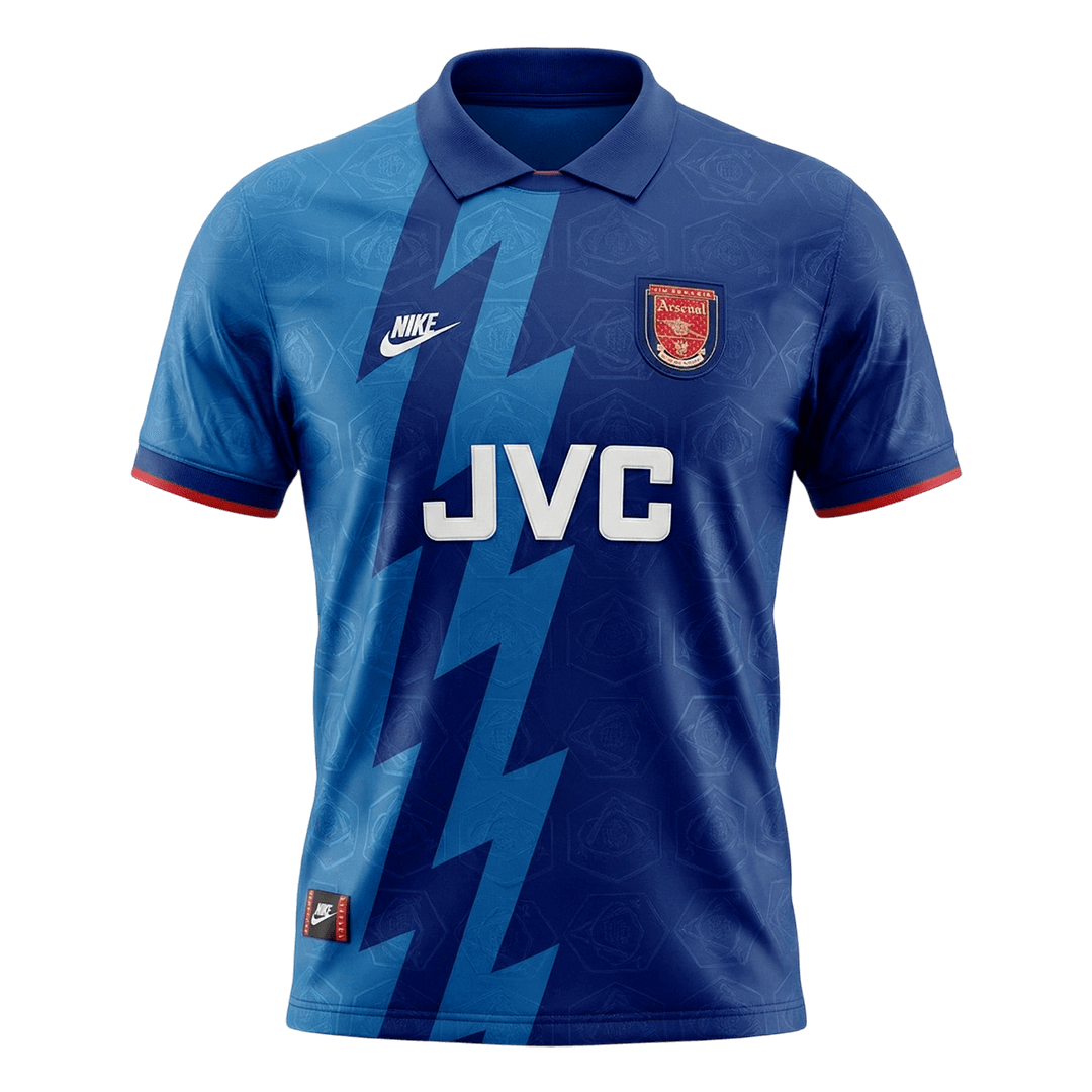 Retro Arsenal Mens Away Soccer Jersey 1995 Blue