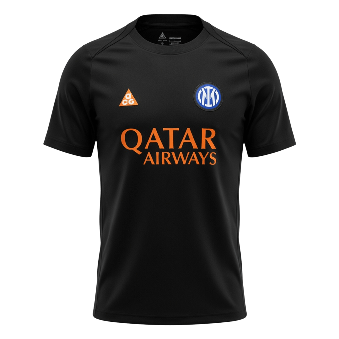Inter Milan Mens Pre-Match Soccer Jersey 2025/26 Black